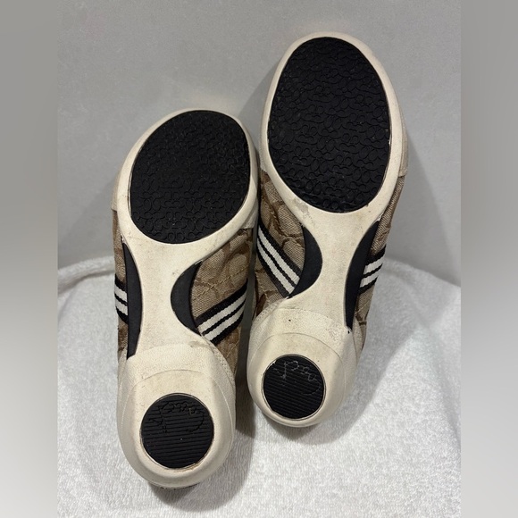 COACH Beyla Sneakers Khaki Signature Jacquard Suede Tennis Shoes Size 7 Brown - Picture 5 of 9